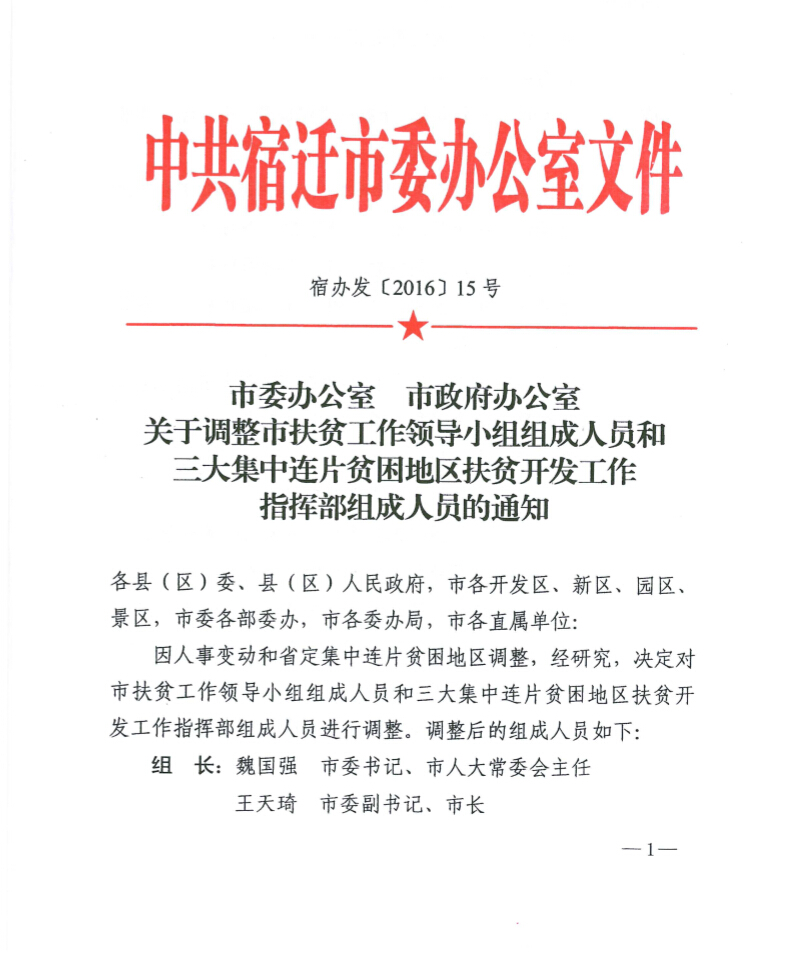 德州市扶贫开发领导小组办公室最新人事任命公告